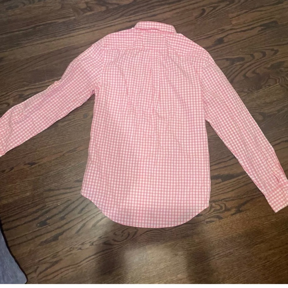Vineyard Vines Shirt Mens XS Pink Whale Gingham Button Down Performance